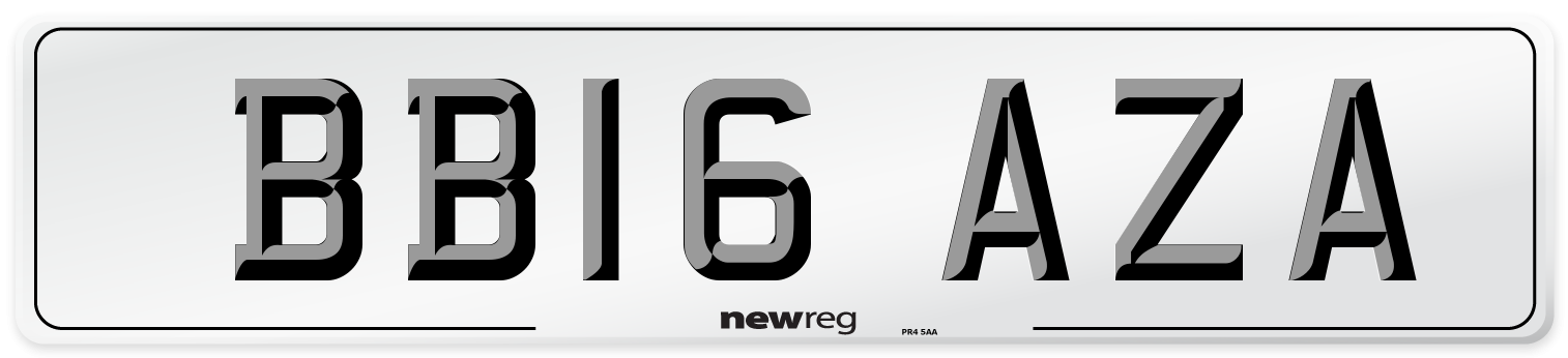 BB16 AZA Number Plate from New Reg